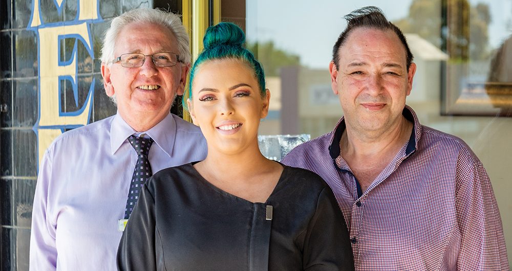 atWork Australia client Cherene with her Job Coach Terry and employer Peter