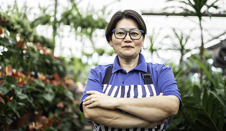 Portrait of Florist Small Business Flower Shop Owner