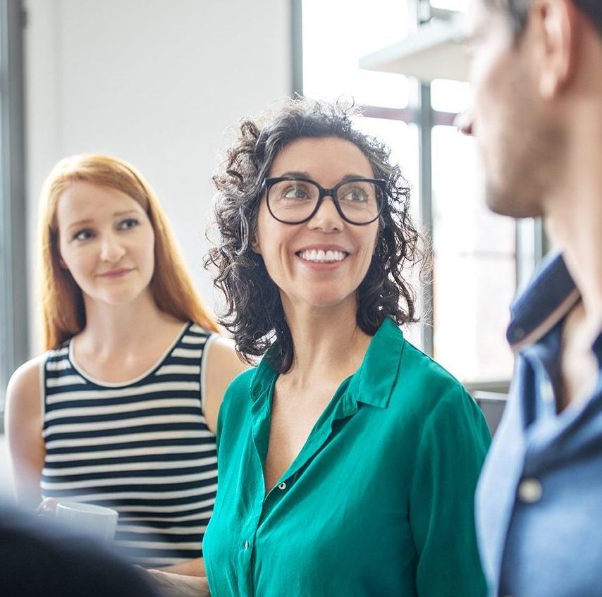 Multiracial business people having meeting in office
