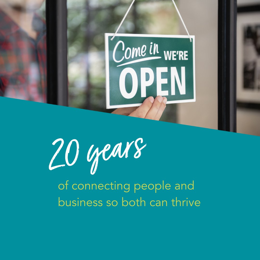 20 years of connecting people and business so both can thrive