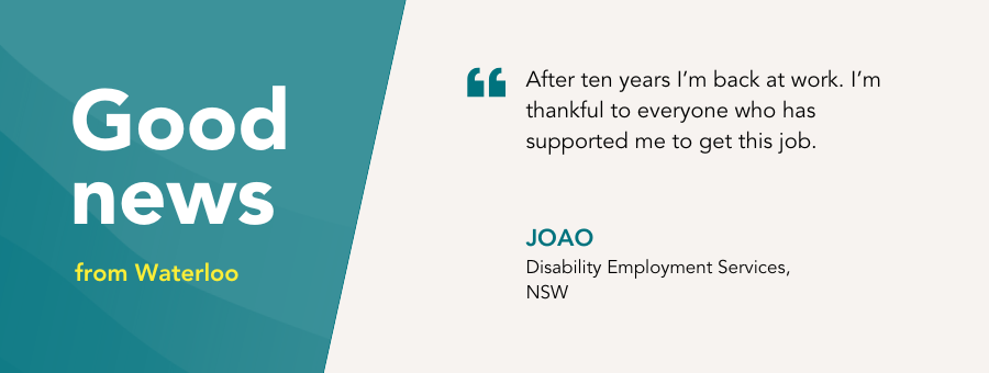 After 10 years, Joao can finally share the news with his son that he has paid employment
