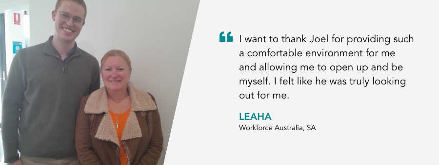 Leaha is living life without the worry of unemployment