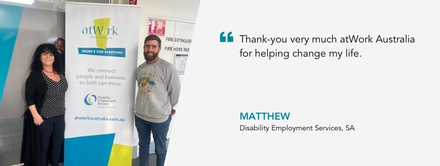 Julie helps guide Matthew into a job in a new industry