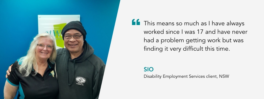 Sio finds the help he needed to get back to work