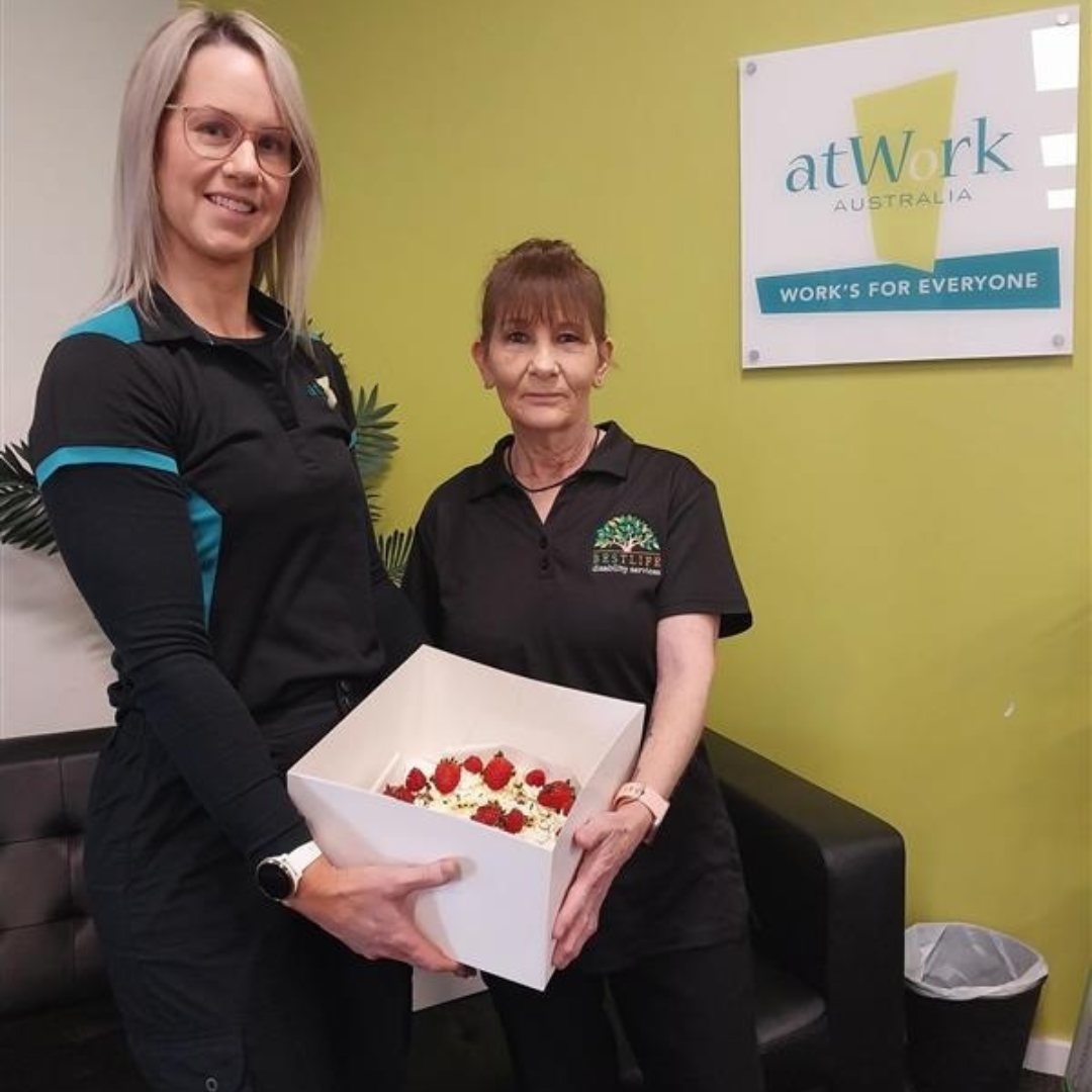 Donna delivers a home-made cake to say thank you