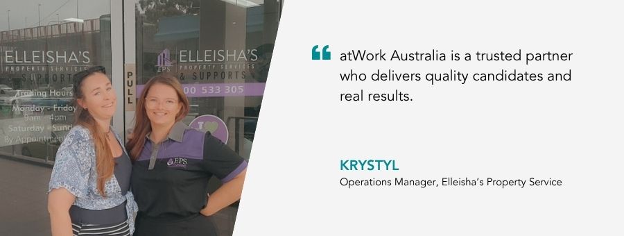 “atWork Australia is a trusted partner who delivers quality candidates and real results.” said Krystyl